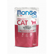 MONGE Cat Sterilised Grill Pouch Veal МОНЖ влажный корм для стерилизованных кошек с  телятиной (Пауч)